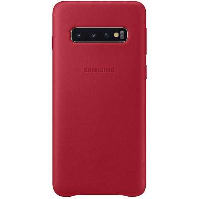 Samsung Galaxy S10 Leather Cover Rood