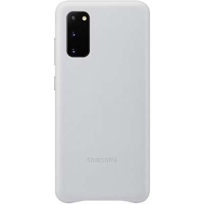 Samsung Galaxy S20 Leather Cover Licht Grijs