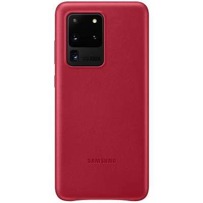 Samsung Galaxy S20 Ultra Leather Cover Rood