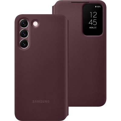 Samsung Galaxy S22 Hoesje - Samsung Clear View Cover - Burgundy